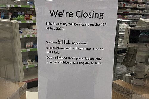 The Lloyds pharmacy at Sainsburys is closing