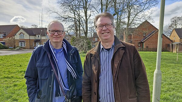 Councillor Declan Wilson and Alwin Wiederhold are part of the Lib Dem team in Hucclecote