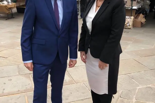 Paul Hodgkinson, leader of Gloucestershire Lib Dems, and MEP Julie Girling