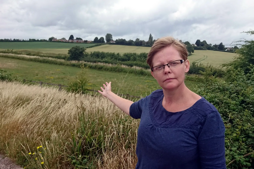 Dr Rebecca Trimnell at Hill Farm in Hempsted