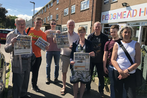 Rebecca Trimnell and the team campaigning in Podsmead
