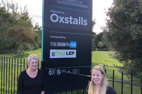 Sarah Sawyer and Linda Castle at Oxstalls Campus